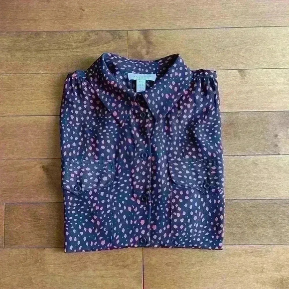 Top Shop |  Tall black & red printed blouse size 6 - Picture 4 of 8